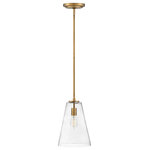 Hinkley Lighting - Hinkley Vance Small Pendant 41044HB, Heritage Brass - The Vance pendant achieves both timeless and on-trend illumination. The A-line silhouette is classic, while its shade is clearly modern, all presented in multiple finish options.