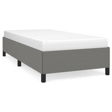 vidaXL Bed Frame Upholstered Platform Bed Dark Gray 39.4"x79.9" Twin XL Fabric