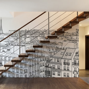 Décoration d'un escalier - Papiers peints personnalisés Vue sur Paris