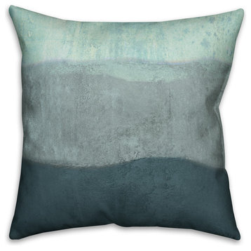 Blue Ombre Coastal Stripes Spun Poly Pillow, 18x18