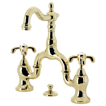 Kingston Brass KS797.TX French Country 1.2 GPM Bridge Bathroom - Polished Brass