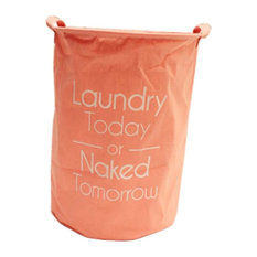 Fresh Color Large Laundry Basket Hamper Storage Wash, Orange Pink