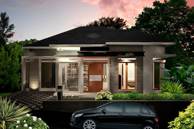Example of a mid-sized minimalist home design design in Other