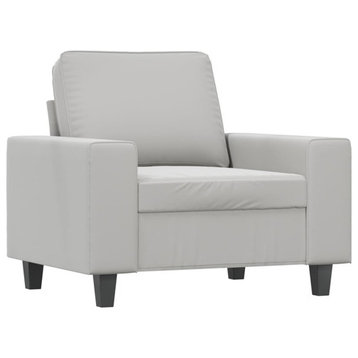 vidaXL Sofa Accent Living Room Chair with Armrest Light Gray Microfiber Fabric