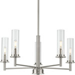 Progress Lighting - Kellwyn Five Light Chandelier, Brushed Nickel - Stylish and bold. Make an illuminating statement with this fixture. An ideal lighting fixture for your home.
