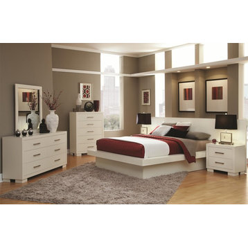 Emma Mason Signature Samantha Queen Platform Bed with Rail Seating and Lights in