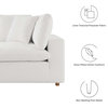 Commix Down Filled Overstuffed 2 Piece Sectional Sofa Set, Pure White