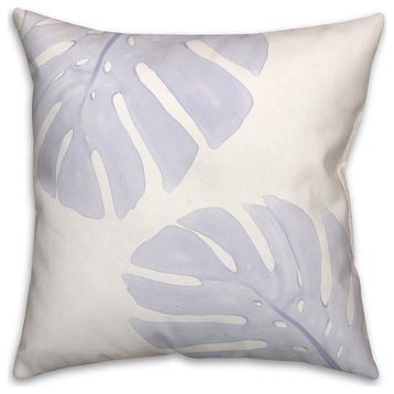 Monstera Leaves Navy 18x18 Pillow
