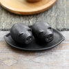 Novica Handmade Portly Pigs In Black Ceramic Salt And Pepper Set