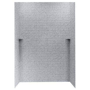 Swan 36x62x96 Solid Surface Shower Wall Kit, Gray Granite