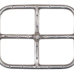 18 Inch by 15 Inch Stainless Steel Rectangular Fire Ring - Fire Pit Accessories