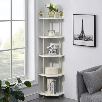 Corner Bookshelf with Storage