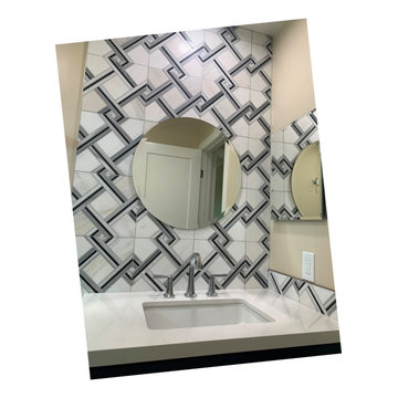PART 2-Bold Slash to Ceiling Coordinates Scale w/Large Shower Tile & Pattern