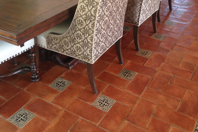 Inspiration for a mediterranean dining room remodel in Orange County