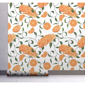 GW5221 Oranges with Vines Peel & Stick Wallpaper Roll 20.5in. Wide x 18ft. Long