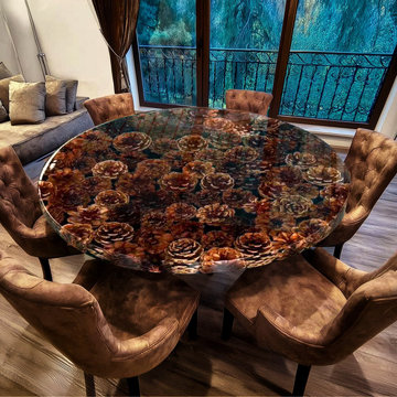 Custom Epoxy Round Table-Bring Natural Magic to your home