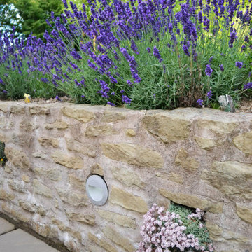 Stone/ brick etc landscape elements.