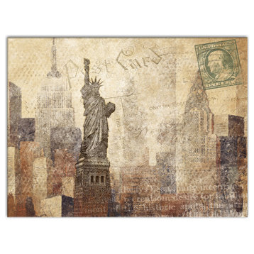 Distressed New York City Statue of Liberty 30x40 Canvas Wall Art