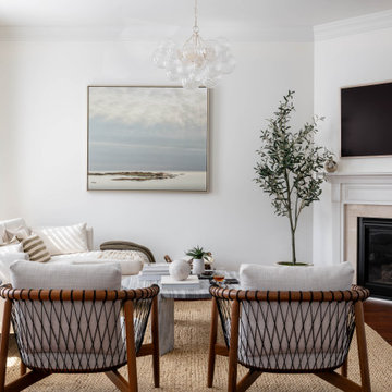 Modern Coastal Living Room With Fireplace