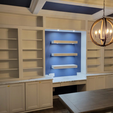Outstanding custom office in Montgomery with coffered ceiling