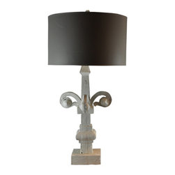 Barbara Cosgrove Antiqued White Wood Lamp - Products