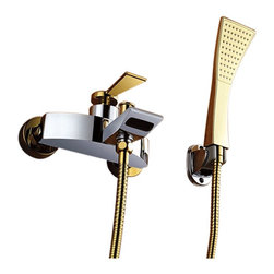 Lima Gold Waterfall Contemporary Bathtub Shower Faucet - Bathtub Faucets