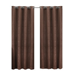 Royal Tradition - Prairie Blackout Weave Embossed Grommet Curtain, Chocolate, 52"x96" Single - Curtains