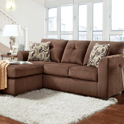 Kelly Chocolate Sofa Chaise Sectional - Sectional Sofas