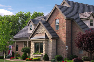 Transitional exterior home idea in Raleigh