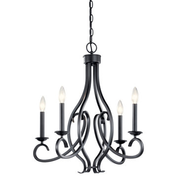 Kichler 52239 Ania 4 Light 23"W Taper Candle Style Chandelier - Black