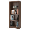 CorLiving Quadra Brown Engineered Wood Tall Adjustable 4 Shelf Vertical Bookcase