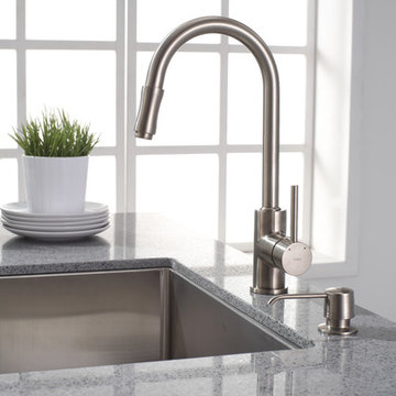 Kraus KHU101-23 undermount kitchen sink with KPF1622 kitchen pull-down faucet an