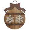 16" Rustic Brown Snowflakes Christmas Ornament Wall Sign