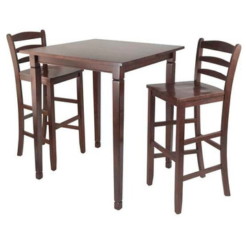 Winsome Wood 3-Piece Kingsgate High/Pub Dining Table With Ladder Back High Chair