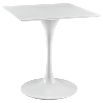 Lippa 28 Square Wood Top Dining Table, White