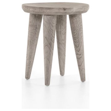 Zuri Round Outdoor End Table, Grey