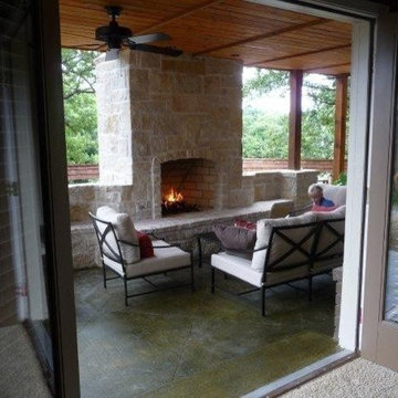Two Story Stone Fireplace Addition