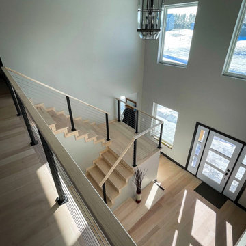 Select White Maple Plank Flooring, Entry & Staircase