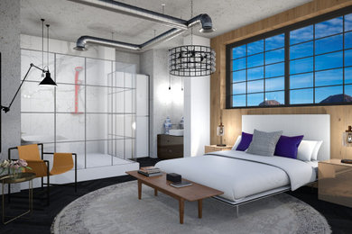 Industrial Ensuite Bedroom Idea