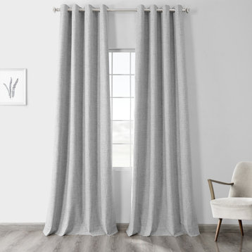Cross Linen Weave Max Blackout Grommet Single Curtain Panel, Millennial Gray, 50