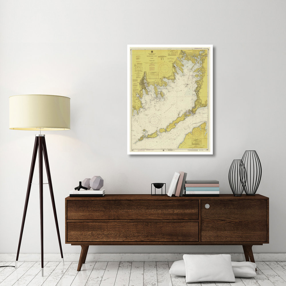 "Nautical Chart Buzzards Bay ca. 1974 Sepia Tinted" Paper Art, 36