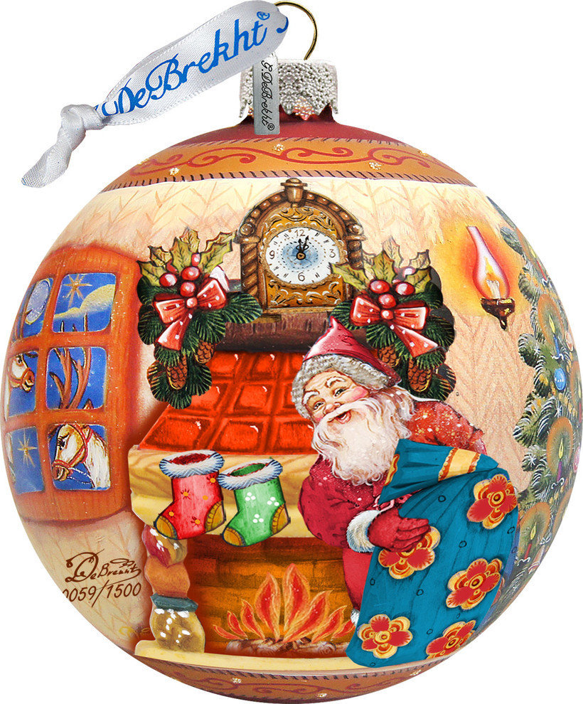 Hand Painted Scenic Glass Ornament Christmas Night Ball, Limited ...