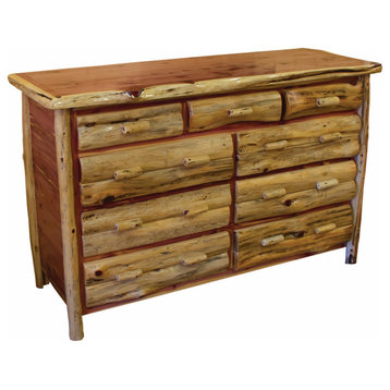 Red Cedar Log 9-Drawer Dresser