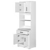 Better Home Products Shelby Tall Wooden Kitchen Pantry, White