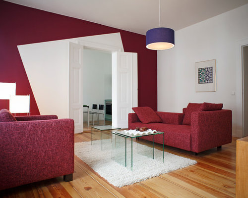 Unique Color Blocking Living Room With Luxury Interior