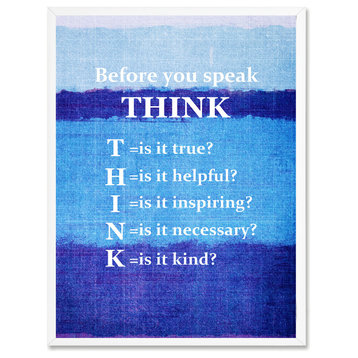 Before You Speak Think Inspirational, Canvas, Picture Frame, 13"X17"