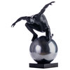 Equilibrium and Control Resin Handmade Sculpture, Black and Chorme