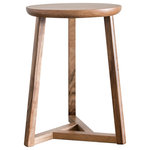 Gingko - Oscar Side Table, Natural Walnut - Lovely combination of curves and angles make up this unique piece. The Oslo Side Table is equally useful as a slender side table, night stand or stool. Hand crafted of solid walnut. Built with traditional carpentry techniques--fitting mortise and tenon joints together to create a lasting piece of beauty.