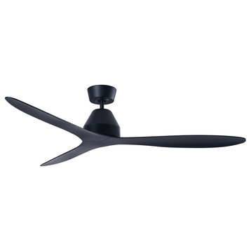 Lucci Air Whitehaven 56" Smart WiFi Controlled Indoor/Outdoor Ceiling Fan, Black