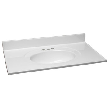 Design House 586248 37" Cultured Marble Vanity Top - Solid White